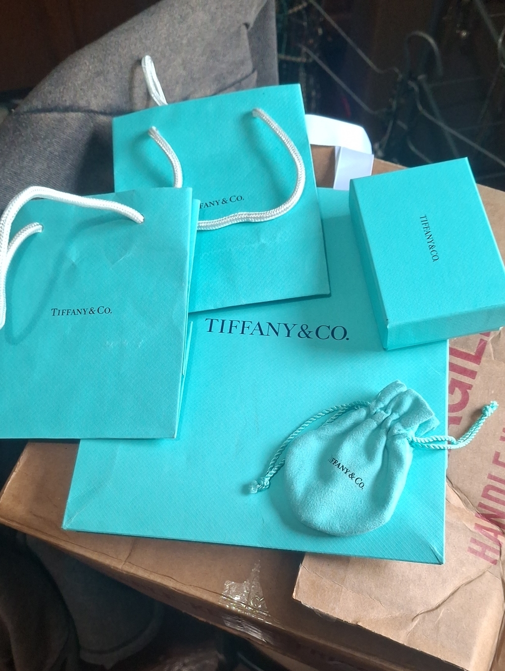 Tiffany & Co. Robin's Egg Blue Gift Bag, Boxes & Pouch Set